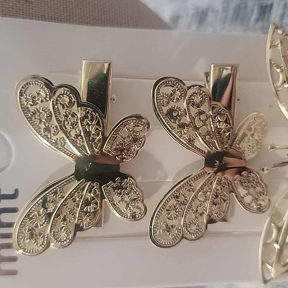 Cottagecore Mint Gold Butterfly Hair Accessories - Picture 3 of 3